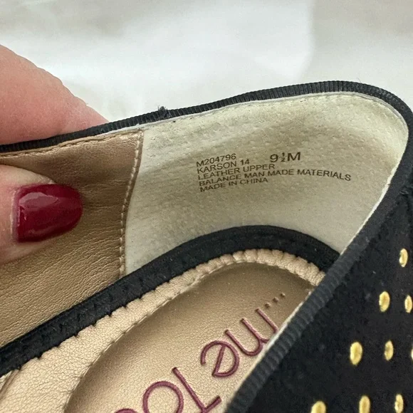 Me Too Black Flats with Gold Studs - Picture 8 of 8